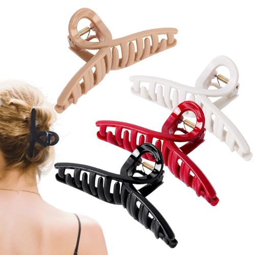 Uoqpty Silikon Haarklammern Für Damen | Weiche Haarspangen Mit Sanftem Halt,4 Stück Damen Accessoires Für Tanzen Reisen Outdoor Festival von Uoqpty