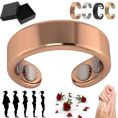 Sömni Ring - 2025 Upgrade Sömni Ring Damen Wechseljahre Original, Adjustable Magnetic Therapy Rings, Sleep Aid Fatigue Reduction Made for Men and Women (Rosé gold) von Uornwz