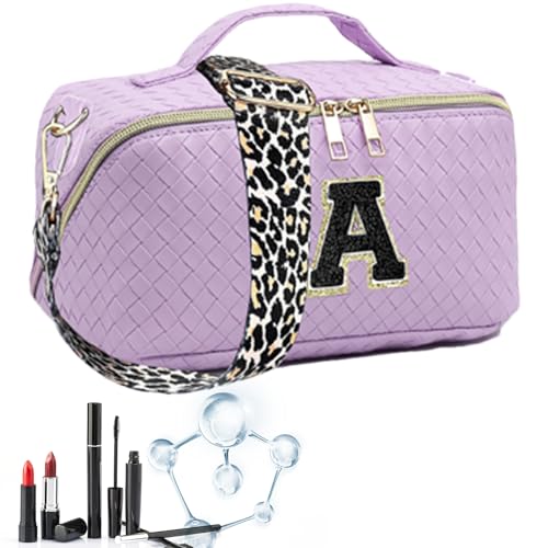 Kosmetiktasche mit Raupenbuchstaben – Kosmetiktasche mit großer Kapazität | gewebte Kulturtasche zur Aufbewahrung klassifiziert, Geburtstagsgeschenk für Frauen und Mädchen Uozonit von Uozonit