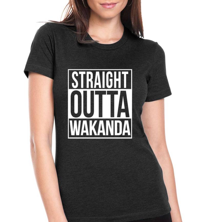 Black Panther "straight Outta Wakanda" Womens Jr. Passen T-Shirt von UpNorthTees