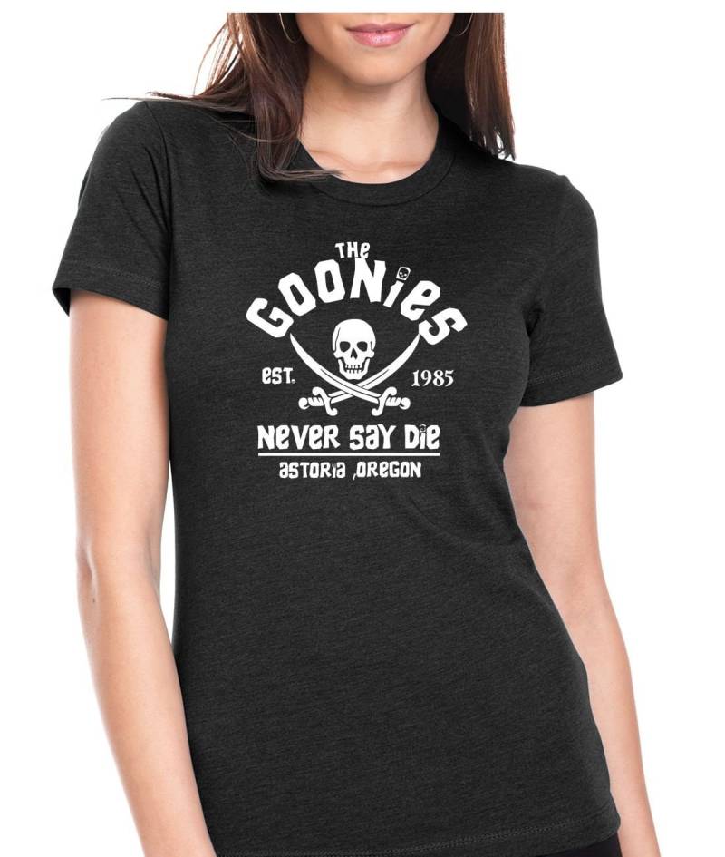 Goonies "Sag Niemals Sterben" Womens Jr. Passen T-Shirt von UpNorthTees