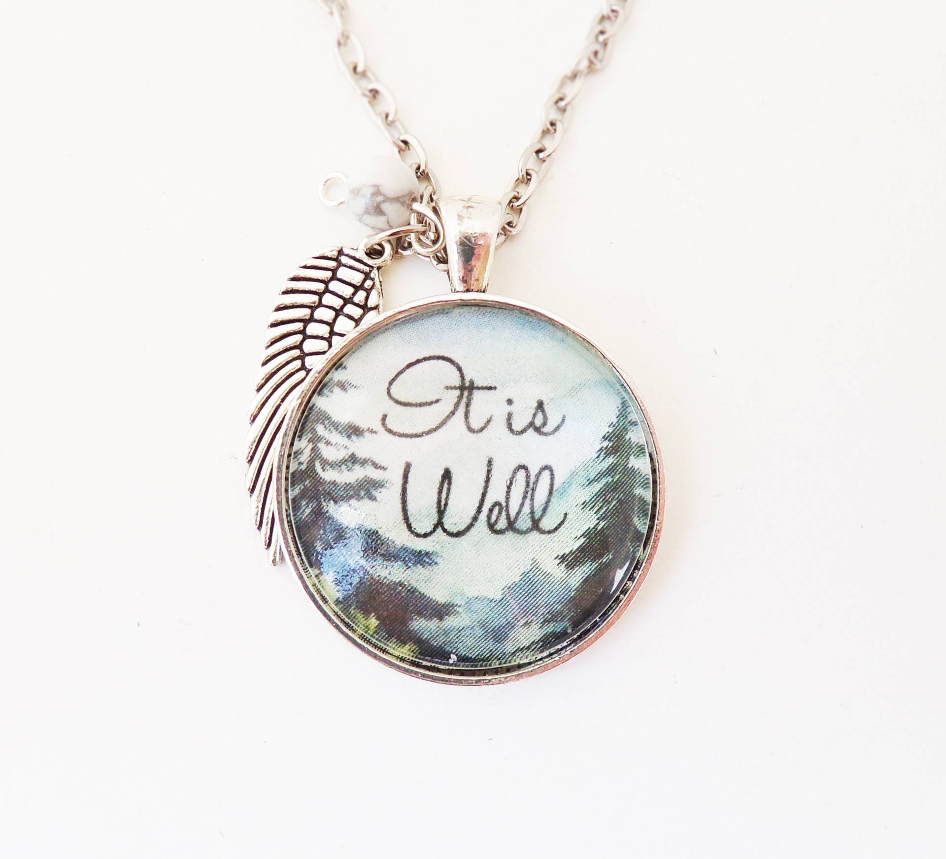 It Is Well // Halskette Oder Schlüsselanhänger, Christlicher Schmuck, Hymne, Aufmunterung, Freund Geschenk, Unter 20, Religiöses Glaube, Himmel It Is Well // Halskette Oder Schlüsselanhänger, Christlicher Schmuck, Hymne, Aufmunterung, Freund Geschenk, Unter 20, Religiöses Glaube, Himmel von UpWordsDesigns