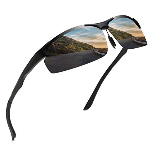 UpaClaire High Definition polarisierte Sport-Sonnenbrille für Männer UV-Schutz Metallrahmen unzerbrechlich für Radfahren Laufen Angeln Golf Fahren von UpaClaire