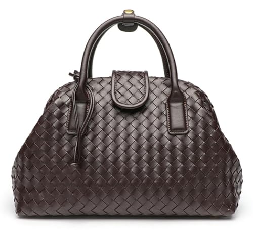 Slouchy Boston-Tasche aus PU-Leder, gewebt, für Damen, Unterarm-Schultertasche, Umhängetasche, Handtasche mit Tragegriff oben, 2025, Kaffee, Einheitsgröße, U-m-25pubb03-coffee von Upbull