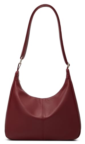 Slouchy Damen-Hobo-Tasche aus PU-Leder, trendige Unterarm-Umhängetasche, Crossbody-Tasche, College-Reisetasche, Handtasche 2025, Burgunder, Einheitsgröße, U-m-25pubb01-burgunderrot von Upbull