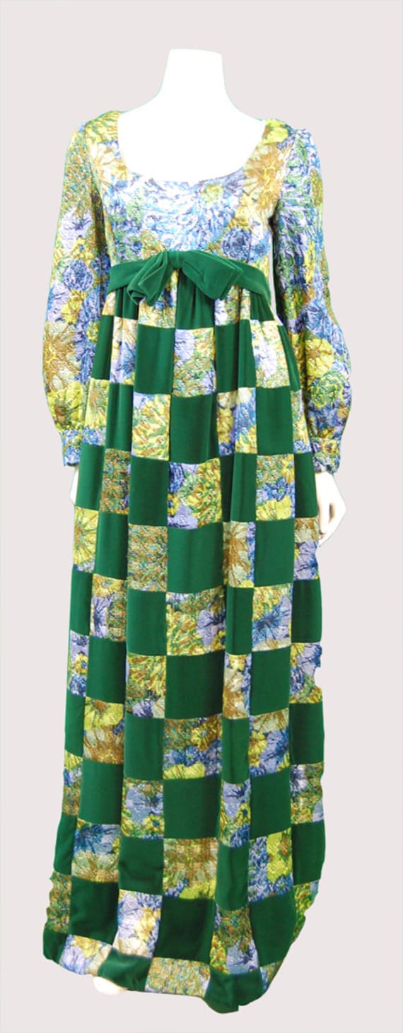 1960 Eleanor Simmons Für Malcolm Starr Seide Und Samt Patchwork Abendkleid 1960 Eleanor Simmons Für Malcolm Starr Seide Und Samt Patchwork Abendkleid von UpcycleVintageInc