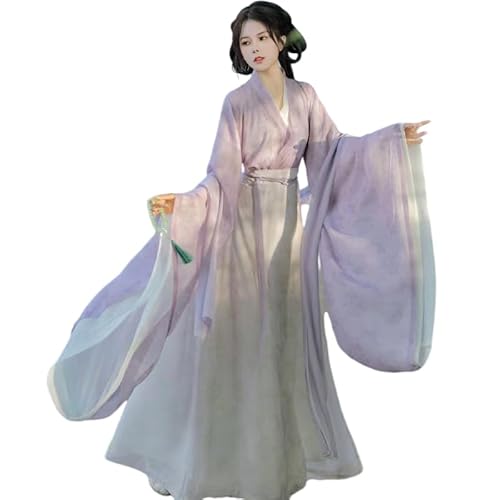 Damen Traditioneller Chinesischer Hanfu-Anzug Eleganter Alter Hanfu Feenhafter Hanfu-Rock Frauen Cosplay Kleid Kostüm S-XL (Purple,XL) von Uplateng