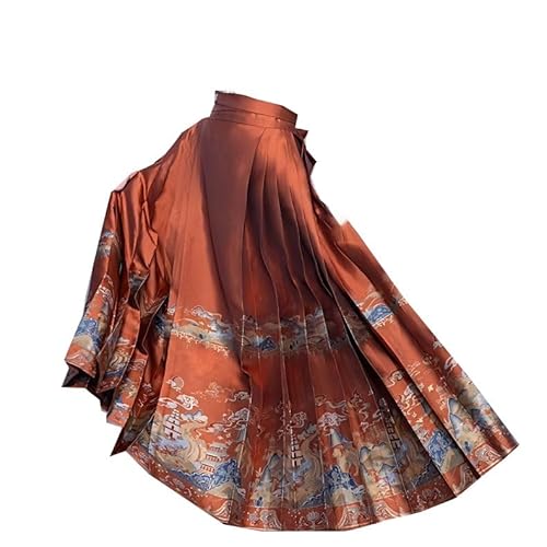 Pferd Gesicht Hanfu Rock Kleid weibliche Weben goldenen Rock neuen chinesischen Stil Ming-Dynastie Mamian Kleid (Red,M) von Uplateng