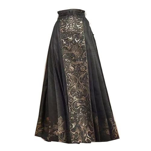 Pferd Gesicht Hanfu Rock Kleid weibliche Weben goldenen Rock neuen chinesischen Stil Ming-Dynastie Mamian Kleid (Silver,M) von Uplateng
