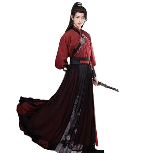 Traditioneller Hanfu für Herren Paar Chinesischer Antiker Bestickter Hanfu Kostüm Cooler Kampfsport Cosplay Anzug S-4XL (M) von Uplateng