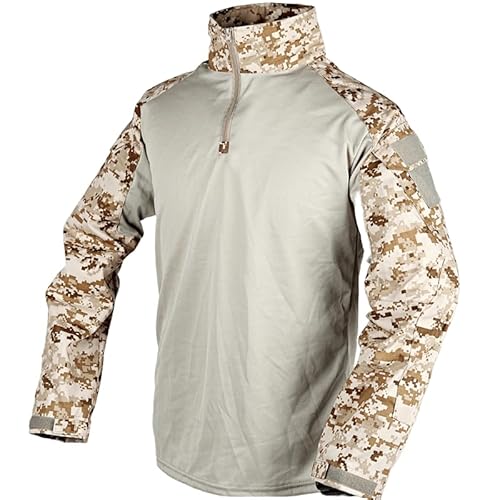 Uplateng Frühling Sommer Herbst Männer CP Camouflage Armee Multicam Militär Uniform Taktische Kampf Langarm Hemd Jagd Hemd Kleidung S-4XL (Navy C,XL) von Uplateng