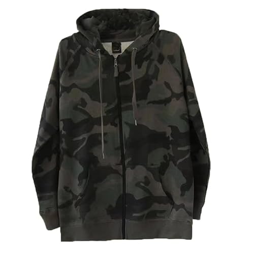 Uplateng Herren Tarnjacke Taktischer Kapuzenpullover Lässiges Militär-Sweatshirt übergroßer Reißverschluss Pullover Sportbekleidung S-4XL (1,4XL) von Uplateng