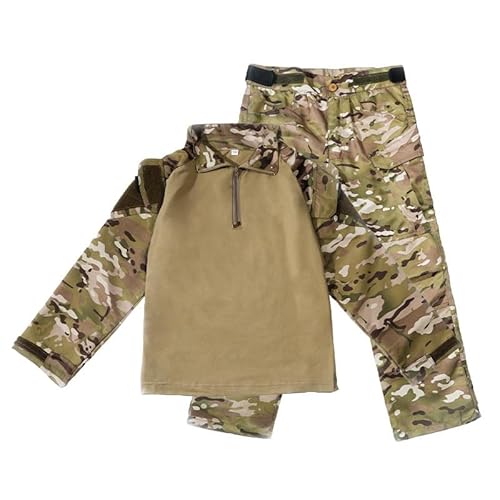 Uplateng Jungen Militärische Taktische Armee Uniform Jagd Kleidung Sets Kinder Airsoft Camouflage Anzüge Wandern Training Outdoor Eltern-Kind 110-190 (Color A,120) von Uplateng