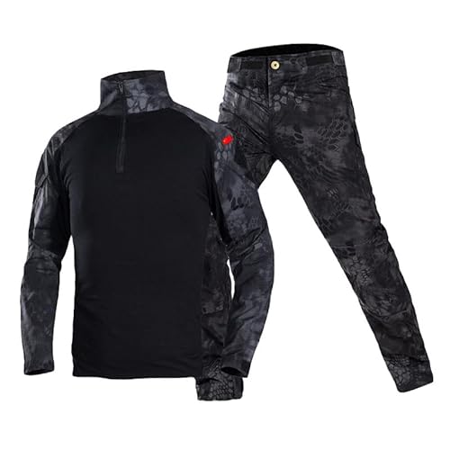 Uplateng Jungen Militärische Taktische Armee Uniform Jagd Kleidung Sets Kinder Airsoft Camouflage Anzüge Wandern Training Outdoor Eltern-Kind 110-190 (Color B,180) von Uplateng