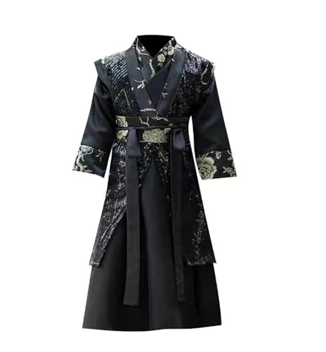 Uplateng Kinder Chinesischen Traditionellen Ritter-Errant Stil Verbesserte Hanfu Bühne Kostüm Junge Mode Hübscher Tang-Anzug Cosplay Kostüm 110-160 (Type A,120) von Uplateng