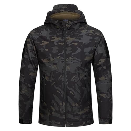 Uplateng Kinder Taktische Haifischhaut Kinder Outdoor Softshell Jacke Kinder Sport Camping Kleidung wasserdichte Ski Wandern Jacken 120-170 (B with Hoodie,140) von Uplateng