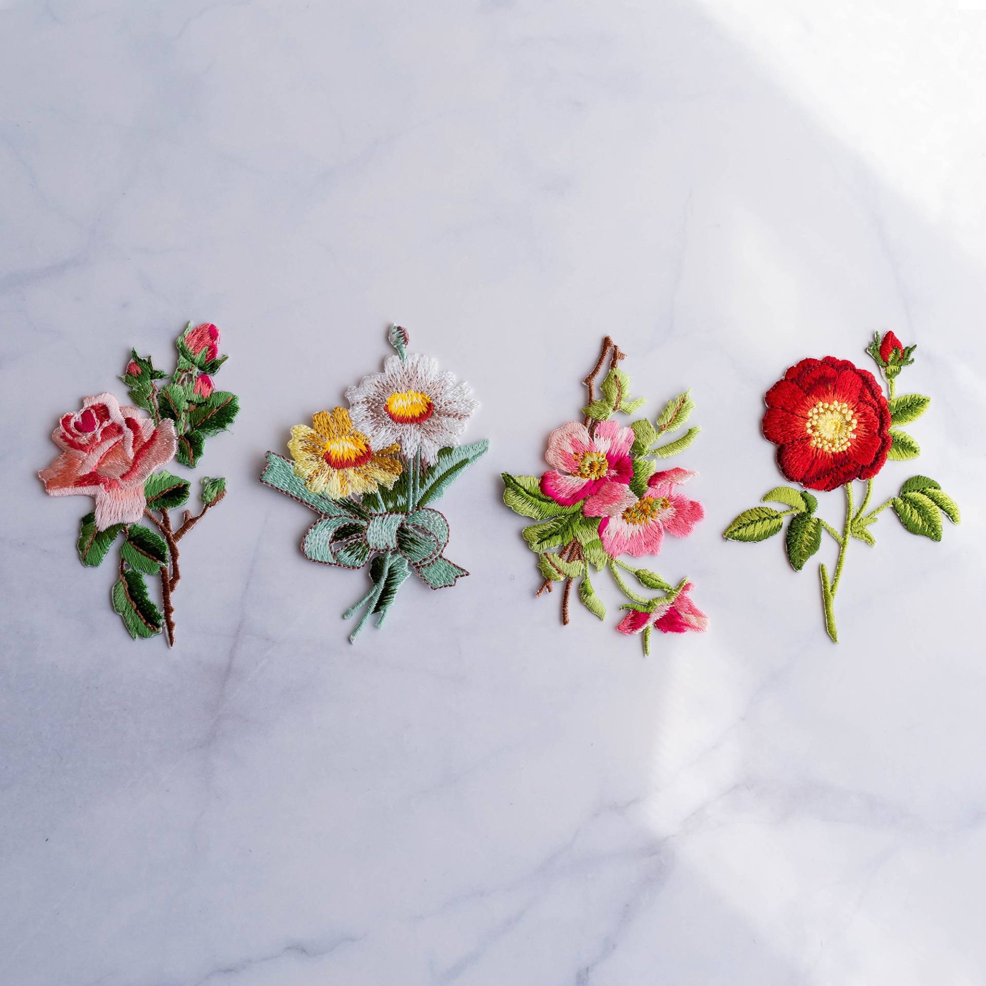 Rose Daisy Cherry Blossom Mohn Design Blume Patch, Gestickt Eisen Auf Coole Patches, Stickerei Hochwertige Patch von UplusStudio