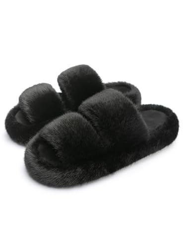Damen Hausschuhe Winter Warme Faux Pelz Slippers Weiche Flache Plüsch Offene Zehenpartie Flauschige Hausschuhe Damen Rutschfeste Rutschfeste Sohle Schlafzimmer gemütlich Innenbereich Plüsch Hausschuhe Damen Hausschuhe Winter Warme Faux Pelz Slippers Weiche Flache Plüsch Offene Zehenpartie Flauschige Hausschuhe Damen Rutschfeste Rutschfeste Sohle Schlafzimmer gemütlich Innenbereich Plüsch Hausschuhe von Uposao