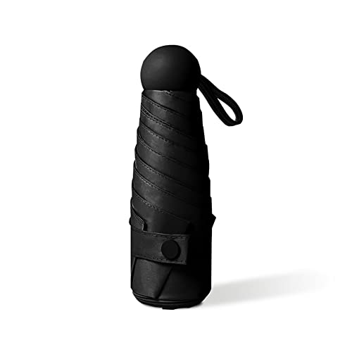 Mini Regenschirm Taschenschirme Mit 8 Rippen, Windsicher Sonnenschutz Manuelles Reiseschirm Freien UV Faltender Regenschirm leicht & kompakt Tragbar Sonnenschirm für Herren,Kinder,Damen,Schwarz von Uposao