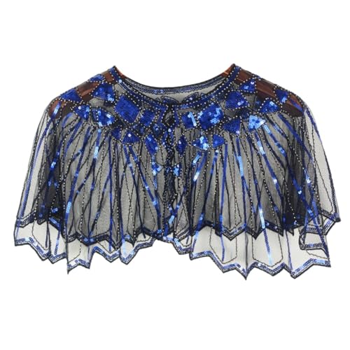 Uposao 1920s Stola Schal Frauen Pailletten Umschlagtücher für Abendkleid Party Kostüm Accessoires von Uposao