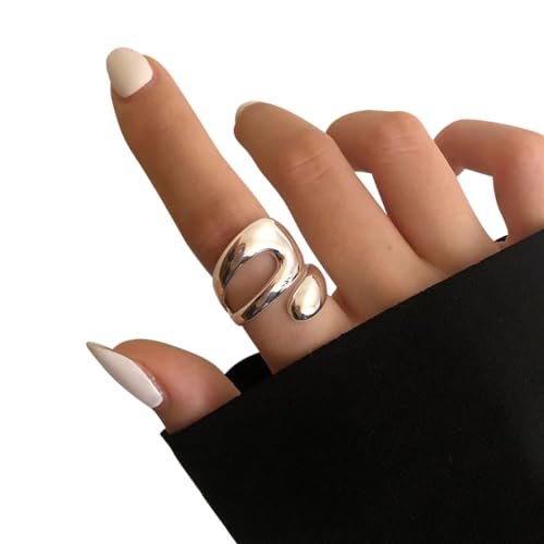 Uposao Damen Ring Vintage 925 Sterlingsilber Irregulär Wickelring Verstellbarer Öffnung Fingerring Punk Ring Knoten Band Ring Geburtstagsgeschenk für Damen Mädchen Finger Schmuck von Uposao