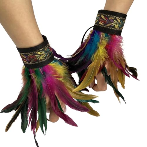 Uposao Feder Manschetten Federarmband Damen Gothic Feder Manschetten Armbänder Halloween Cosplay Kostüm Accessoire Fasching Feder Armband für Game Party Halloween Kostüm Uposao Feder Manschetten Federarmband Damen Gothic Feder Manschetten Armbänder Halloween Cosplay Kostüm Accessoire Fasching Feder Armband für Game Party Halloween Kostüm von Uposao