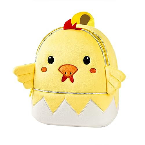 Uposao Kinder Rucksack Niedlich Tier 3D PlüSch Rucksack Mini Karikatur Kindergarten Tasche für Kinder Jungen Mädchen Kleinkind 1-6 Alter(Küken) von Uposao