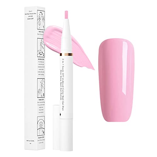 Uposao One Step Nail Gel Pen,Nagellackstift 3 in 1 Nagellack Stift One Step UV Gel Nagelgel Nail Polish Pens LED Gel Nagellack Pen Soak off Gel Ideal für zu Hause und Professionelle Maniküre von Uposao