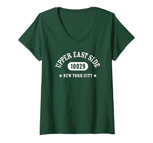 Damen Upper East Side 10029 New York City//NYC Athletic Design T-Shirt mit V-Ausschnitt von Upper East Side New York New York 10029 Designs