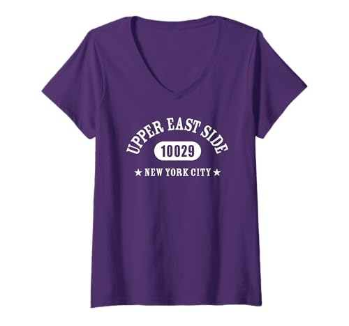 Damen Upper East Side 10029 New York City//NYC Athletic Design T-Shirt mit V-Ausschnitt von Upper East Side New York New York 10029 Designs