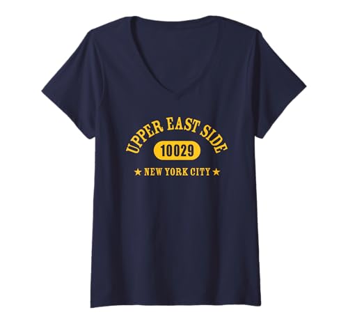 Damen Upper East Side 10029 New York City//NYC Athletic Design T-Shirt mit V-Ausschnitt von Upper East Side New York New York 10029 Designs