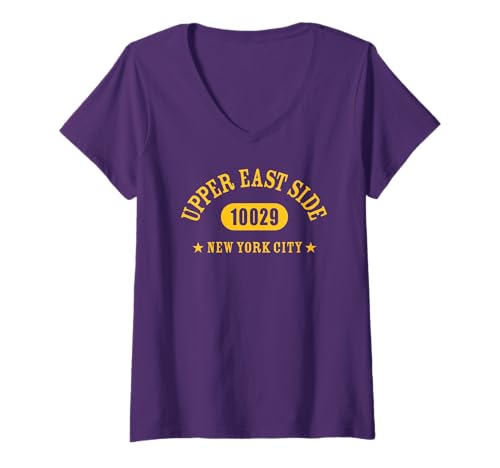 Damen Upper East Side 10029 New York City//NYC Athletic Design T-Shirt mit V-Ausschnitt von Upper East Side New York New York 10029 Designs