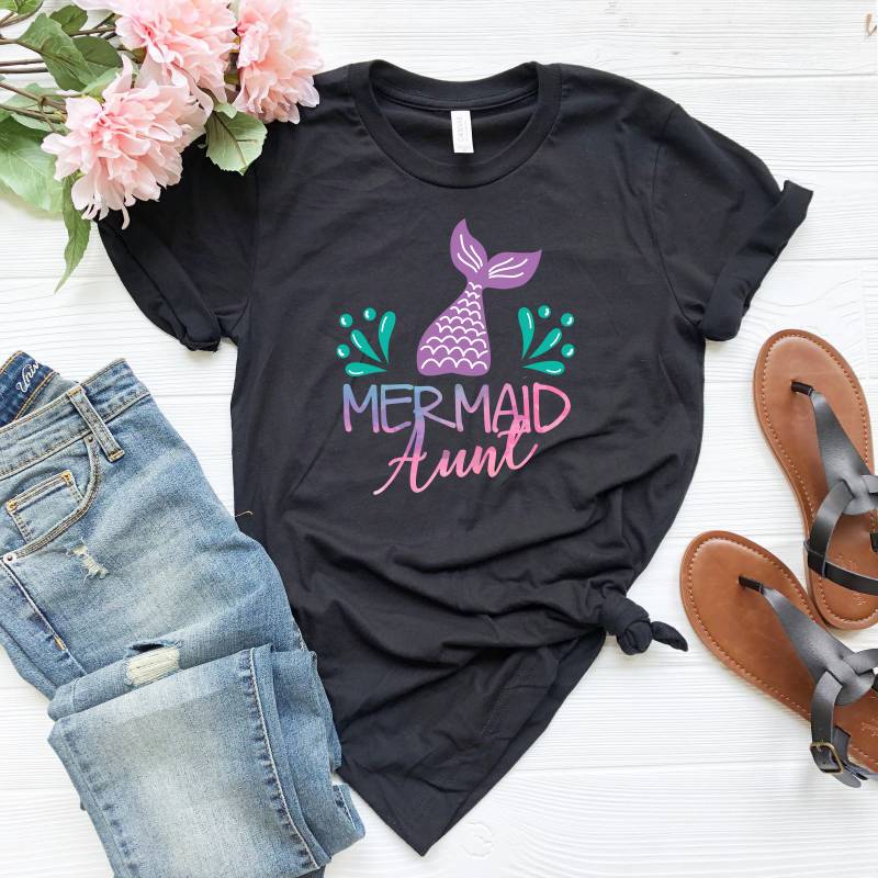 Mermaid Shirt-Mermaid Birthday Party Tante Shirt-Matching Shirt von UpsideMentality