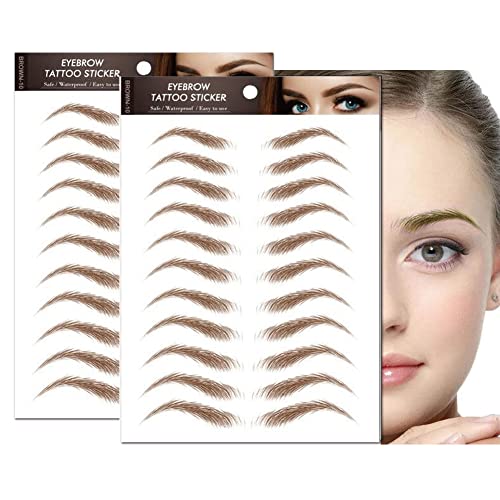 2 Blatt/22 Paare 4D Haarähnliche wasserdichte Augenbrauen Tattoos Aufkleber Augenbrauen Transfers Aufkleber Grooming Shaping Augenbrauen Aufkleber für Frauen Mädchen (High Arch Augenbraue) von Upstore