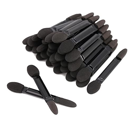 50 x Einweg-Lidschatten-Pinsel, doppelseitiger Schwamm, Applikator, Kosmetik, Make-up, Lidschatten-Applikator von Upstore