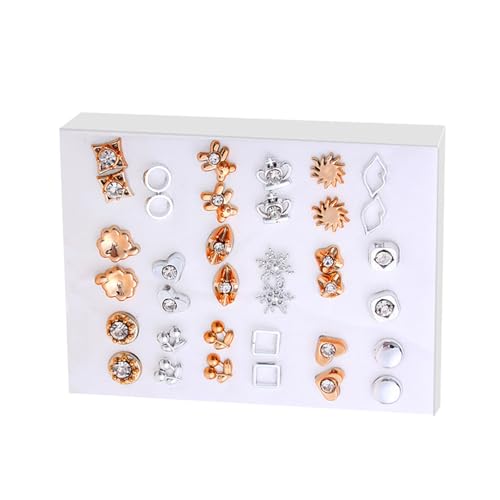18pcs/Set Gold Silber Ohrringe Schmuck Geschenk Stylish Gemischte Farbe Herz Und Blumenohrohrocs Accessoires Für Frauen von Uqezagpa