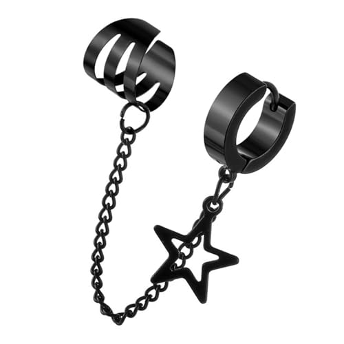 Anspruchsvolle 316L-Edelstahl-Stern-Ohrmanschette, robuster, leichter Ohranhänger, Schmuck für Damen, raffinierte Ohrringe für empfindliche Ohren, Einheitsgröße, Wie beschrieben, Wie beschrieben von Uqezagpa