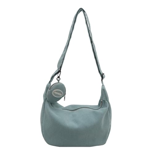 Auffällige Umhängetasche für Damen, Kordsamt, Umhängetasche mit verstellbarem Riemen, für Reisen und den täglichen Gebrauch, Halbmond, grün, One Size von Uqezagpa
