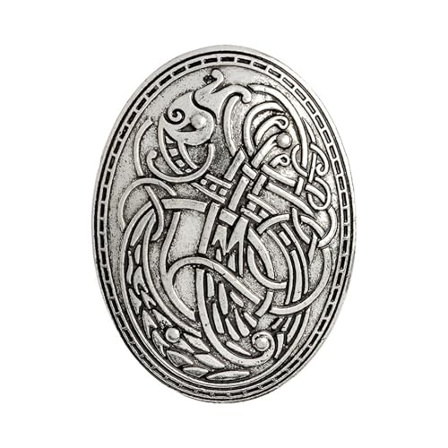 Brosche für Damen, skandinavischer Wolf, geschnitzt, ethnisch, Totems, Abzeichen, Kleidung, Accessoire, Modeschmuck, für den täglichen Gebrauch, Partys, Metallbrosche, Einheitsgröße, Wie beschrieben Brosche für Damen, skandinavischer Wolf, geschnitzt, ethnisch, Totems, Abzeichen, Kleidung, Accessoire, Modeschmuck, für den täglichen Gebrauch, Partys, Metallbrosche, Einheitsgröße, Wie beschrieben von Uqezagpa