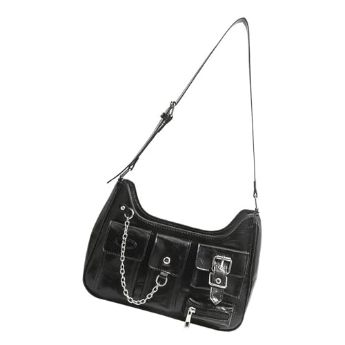 Damen Pendlertasche, modische Achselhöhle mit Kette, Einkaufs-Geldbörse, Handtasche, stilvolle Schultertasche, trendig, Achselhöhle, stilvolle Handtasche, passend für kleine Schultern, Unterarm von Uqezagpa