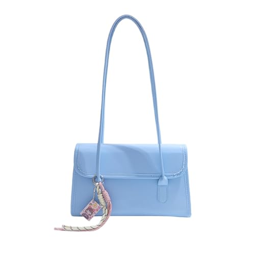 Damen Tasche PU Leder Unterarmtasche Trendy Schulter Shopping Retro Pendeln Ästhetische Achsel Frauen Trendy Schulter PU Leder Pendeln Einfache Unterarmgeldbörse, blau, One Size Damen Tasche PU Leder Unterarmtasche Trendy Schulter Shopping Retro Pendeln Ästhetische Achsel Frauen Trendy Schulter PU Leder Pendeln Einfache Unterarmgeldbörse, blau, One Size von Uqezagpa