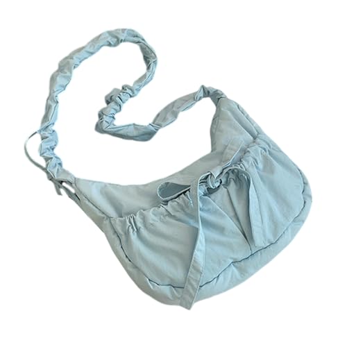 Damentasche mit Kordelzug, schöne Schleifen, Achselhöhle, koreanische Stile, Schultereinkauf, für den Alltag, Damen, Kordelzug, Schulterschleifen, Achselhöhle, koreanischer Stil, Crossbody, blau, One von Uqezagpa