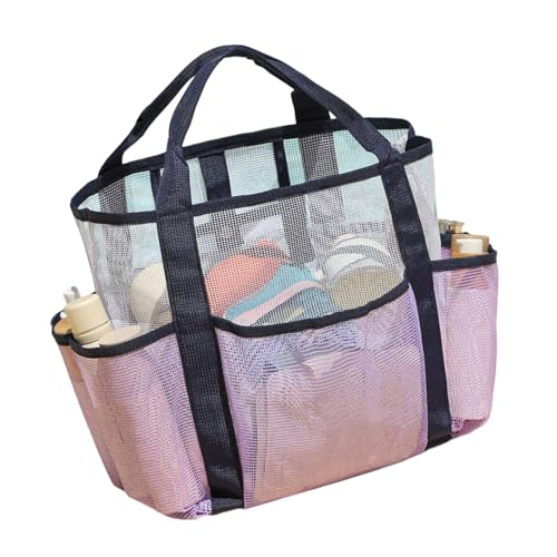 Doppellagige Strandtasche, tragbare Duschtasche, Reise-Kulturbeutel, Schwimmaufbewahrung für Schlafsaal, Badezimmer, Strand, Dusche, Reise-Toiletry Schwimmaufbewahrung, violett, Mass Beauty von Uqezagpa