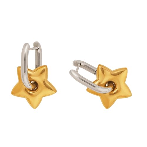 Einzigartige Stern-Tropfen-Ohrringe, Statement-Schmuck, elegante baumelnde Ohrringe, Statement für moderne, jugendliche Frauen, stilvolle Kreolen von Uqezagpa