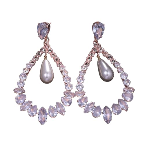 Elegante Braut-Ohrringe mit großem Wassertropfen-Design, funkelnder Braut-Ohranhänger, Schmuckornament mit Zirkonia-Stein-Ohrringen, Einheitsgröße, Wie beschrieben, Wie beschrieben von Uqezagpa