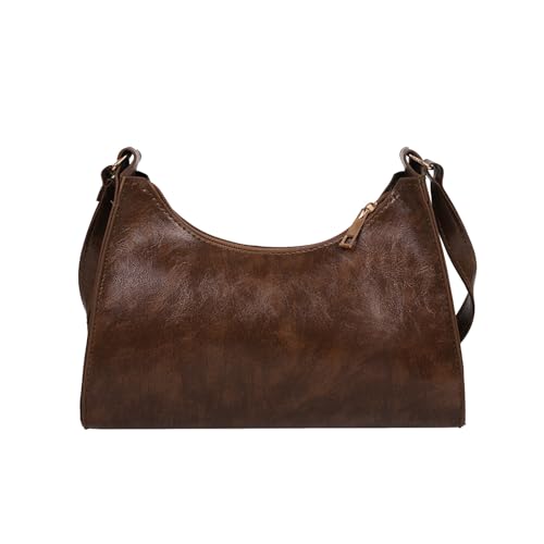 Elegante Handtasche PU Schultertasche Aufbewahrung Vintage Unterarmtaschen für Modebegeisterte Schultertasche für Schule, dunkelbraun, One Size Elegante Handtasche PU Schultertasche Aufbewahrung Vintage Unterarmtaschen für Modebegeisterte Schultertasche für Schule, dunkelbraun, One Size von Uqezagpa