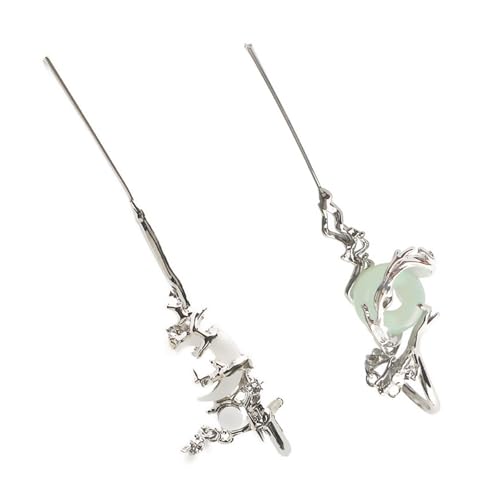 Elegante Ohrstecker Stern und Mond Piercing Ohrschmuck Legierung Textur geeignet für Mode Frauen Mädchen Stern Mond Ohrringe, Einheitsgröße, Wie beschrieben, Wie beschrieben von Uqezagpa