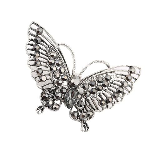 Elegante Schmetterling-Brosche mit Kristallen, Vintage-Legierung, Ornament, für Damen, Kleider, Hüte, Taschen, Hochzeit, Party, Zubehör, Schmetterlingshut, Anstecknadel für Festival-Outfits von Uqezagpa