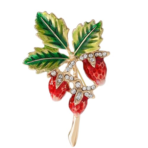 Elegante emaillierte Tannenzapfen-Brosche aus Legierung mit Kristallen, Mehrzweck-Mode-Accessoire, Vintage-Blatt-Brosche für Damen von Uqezagpa