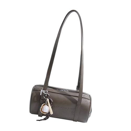 Elegante zylinderförmige Umhängetasche für Damen 2025, modische PU-Leder-Umhängetasche, Abendtasche, Unterarm-Handtasche, einfache Umhängetasche, grau, One Size Elegante zylinderförmige Umhängetasche für Damen 2025, modische PU-Leder-Umhängetasche, Abendtasche, Unterarm-Handtasche, einfache Umhängetasche, grau, One Size von Uqezagpa